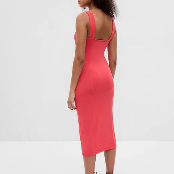 GAP | Bodycon Midi Hula Red Dress Size Small TALL & Medium NWT - Picture 2 of 7